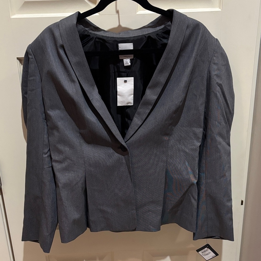 Nordstrom Grey Two-Piece Melange Skirt Suit